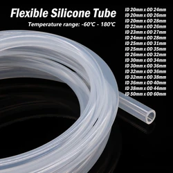 1 meter Food Grade Clear Transparent Silicone Rubber Hose ID 20 22 23 24 25 26 30 32 36 38 50mm Diameter Flexible Silicone Tube