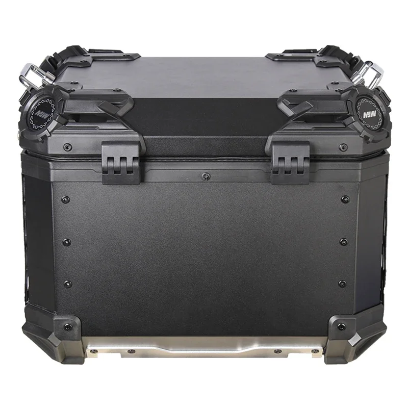 45L Motorcycle Tail Box Rear Luggage Storage Tool Case Helmet Box Universal Aluminum Motorbike Trunk With Bracket Base Plate