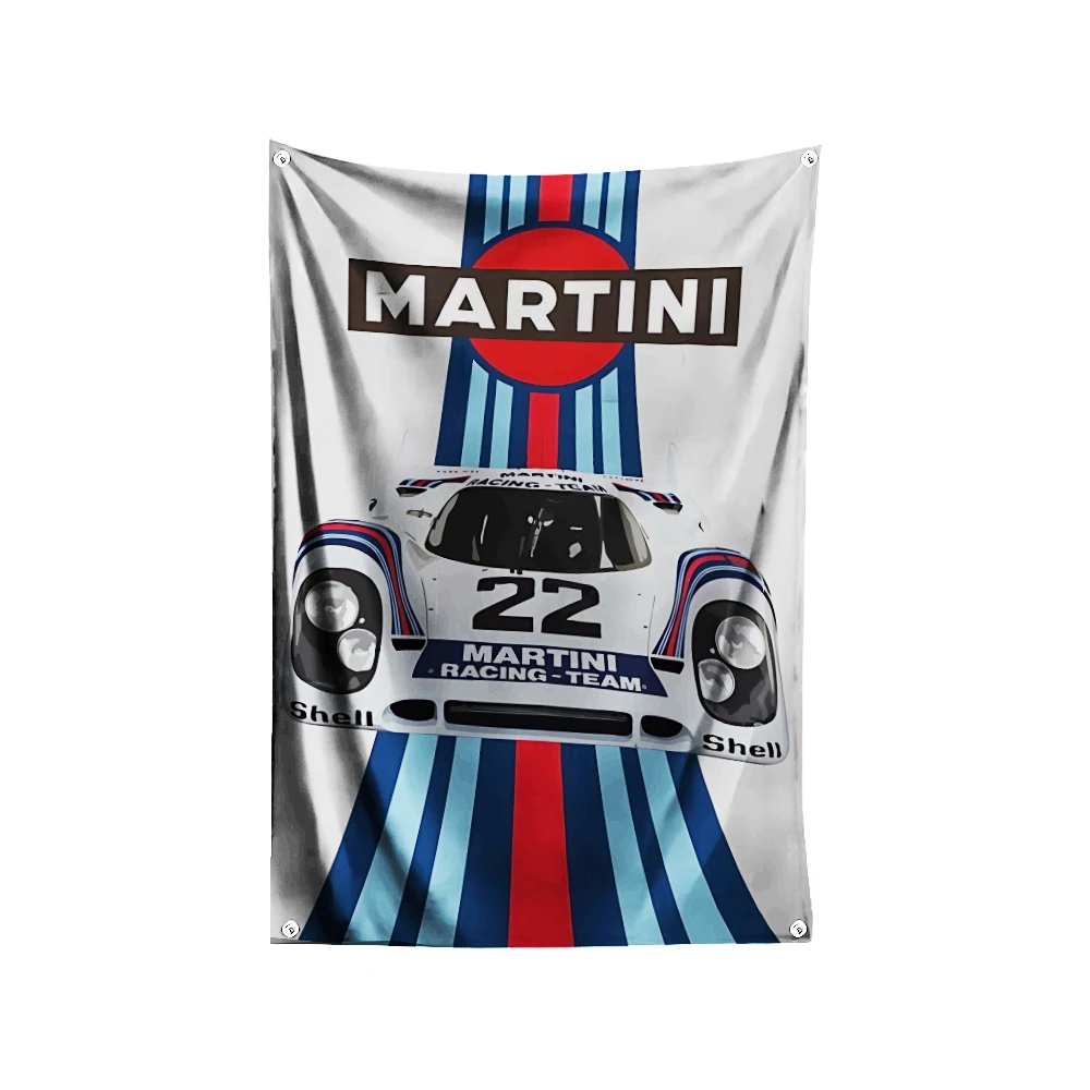 3x5 Ft Martini Racing Flag Polyester Digital Printing Banner for Garage Wall Art Out Door Decoration With Brass Grommets