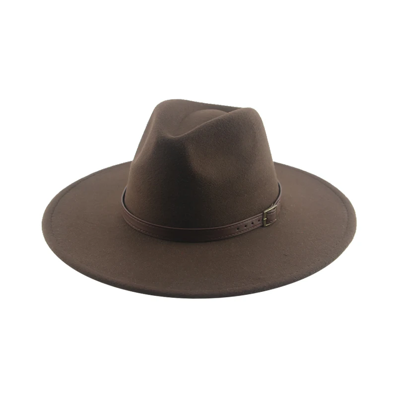 Hats for Women Hat Hats Man Hat Male Fedoras Winter Felted Hat Big Brim 9.5cm Belt Band Casual Solid Panama Cap Sombrero Hombre