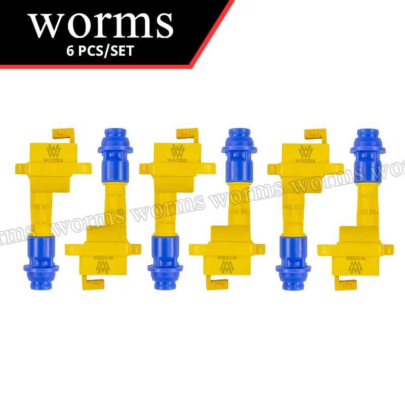 Worms High Performance Ignition Coil Upgrade 6Pcs For Toyota Supra Aristo 1JZ 2JZ Soarer 2JZGTE Turbo Mk4 bobina de encendido