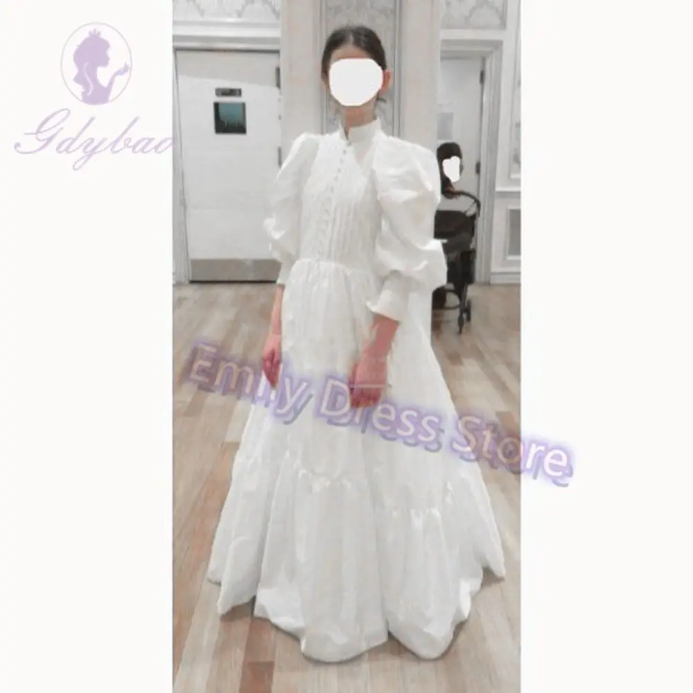 

Customized Elegant Flower Girl Dresses For Wedding 3/4 Sleeves Floor Length Kids Birthday Party First Communion Ball Gown