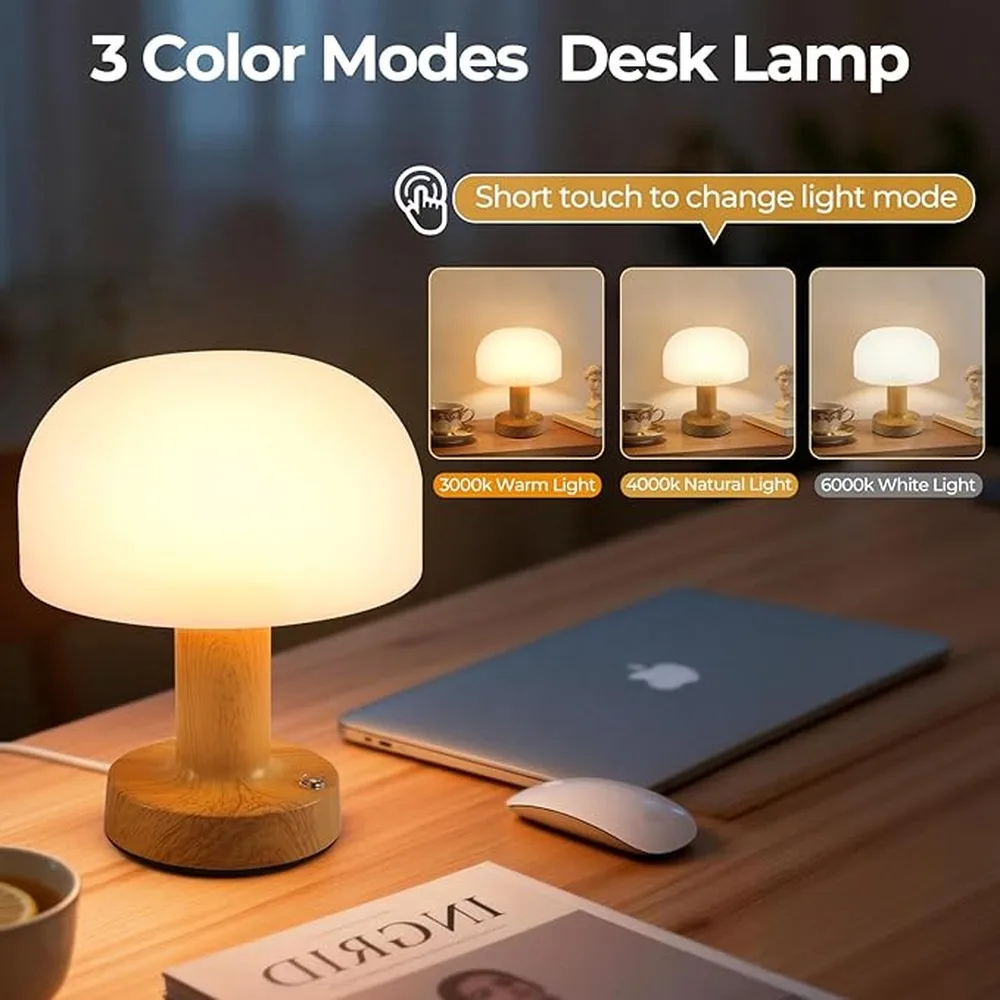 Mushroom Lamp Customizable Mood Lighting Portable Waterproof Versatile Effortless Dimming Experience