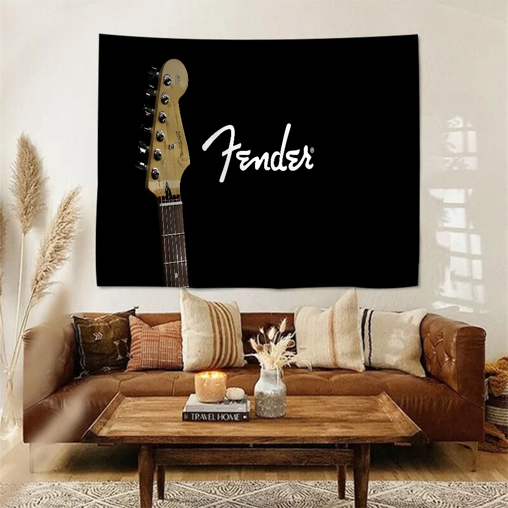 F-Fender Guitar DIY Wall Tapestry Art Science Fiction Room Home Decor Wall Art Decor