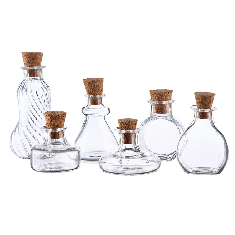 1/12 Schaal Miniatuur Poppenhuis Glas Vaas Mini Streep Wishing Glazen Fles Simulatie Vaas Model Voor Poppenhuis Accessoires Speelgoed