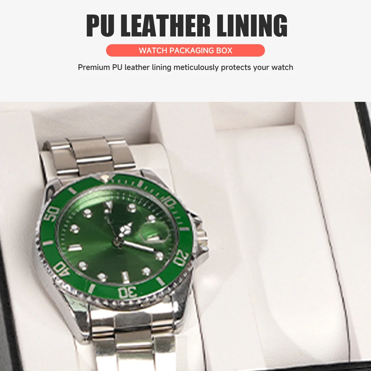 남성용 PU 시계 케이스 보관함이 포함된 싱글 시계 선물 상자