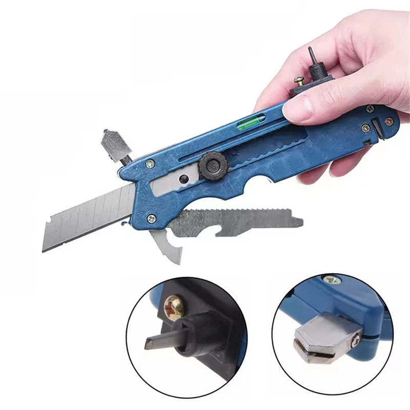 Multifunction Glass Tile Cutter Tool Diamond Blade Glass Scoring Cutting Punching Blade Sharpener DIY Mirror Ceramic Tile Glass
