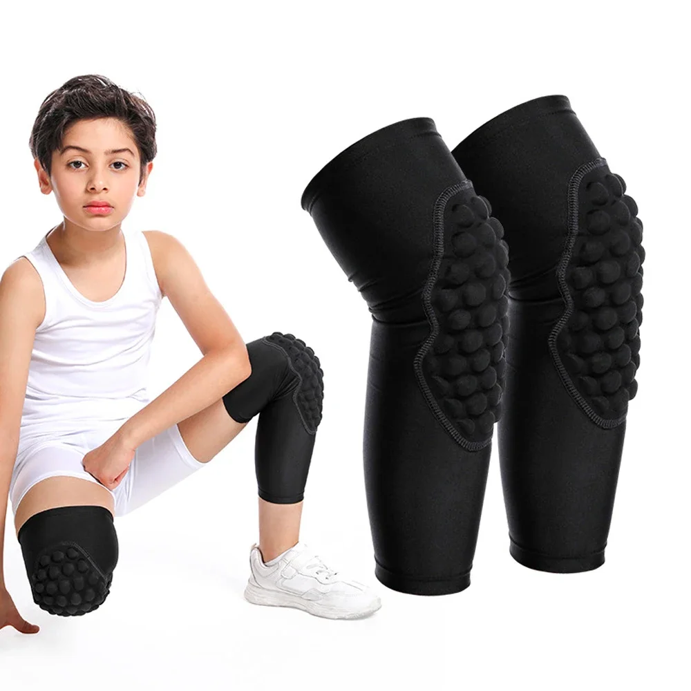 1 Stück Kinder/Jugendliche 5-15 Jahre Sport Waben-Kompressions-Knieschoner Ellbogenschoner Schutzausrüstung für Basketball, Baseball – Detail 1