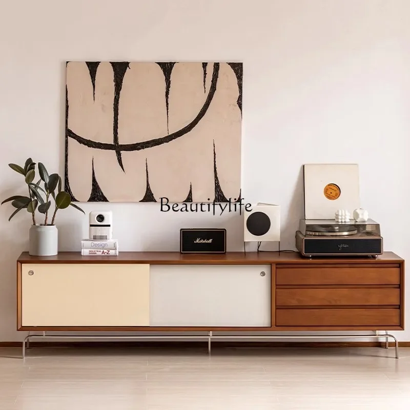 

FG40French retro style solid wood TV cabinet living room home storage modern storage cabinet