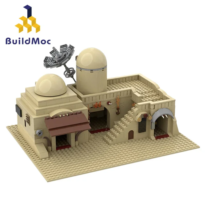 

Star Series Building Blocks Tatooine Double Building Slums TAT02 On Kids DIY Architecture Bricks Toys Children Xmas Gifts