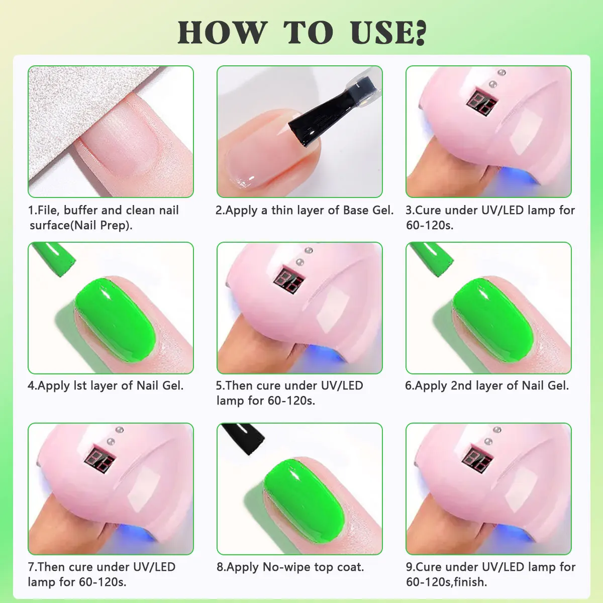 Zestaw lakierów hybrydowych GAVY, 2 sztuki, każda butelka zawiera 0,24 uncji, bezwonny, odpowiedni do samodzielnego pielęgnowania paznokci.