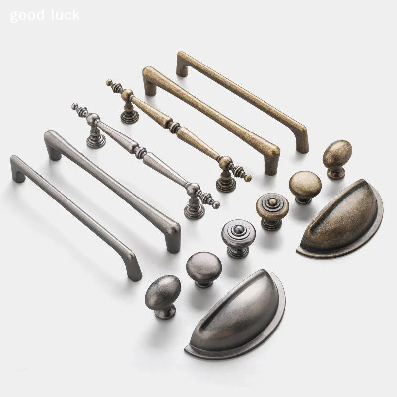 AnswerAntique Bronze Cabinet Pull Retro Wardrobe Door Handle Drawe Knob Aluminum Storage Pull Kitchen Furniture Hardware
