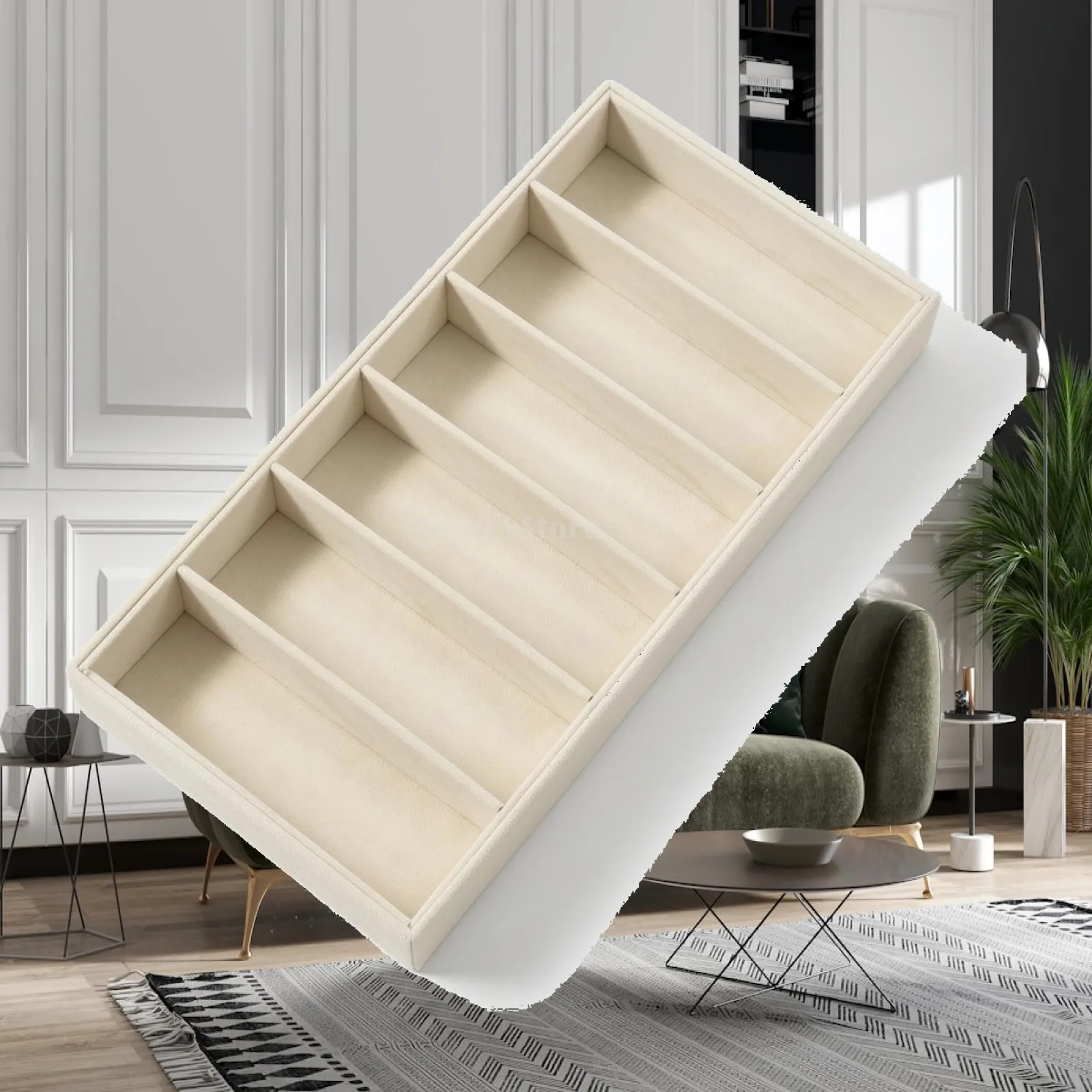 Sunglasses Display Organizer with 6 Compartments Safeguarding Sunglasses Organizer with 6 Slots Sunglass Tray Easy to Grab