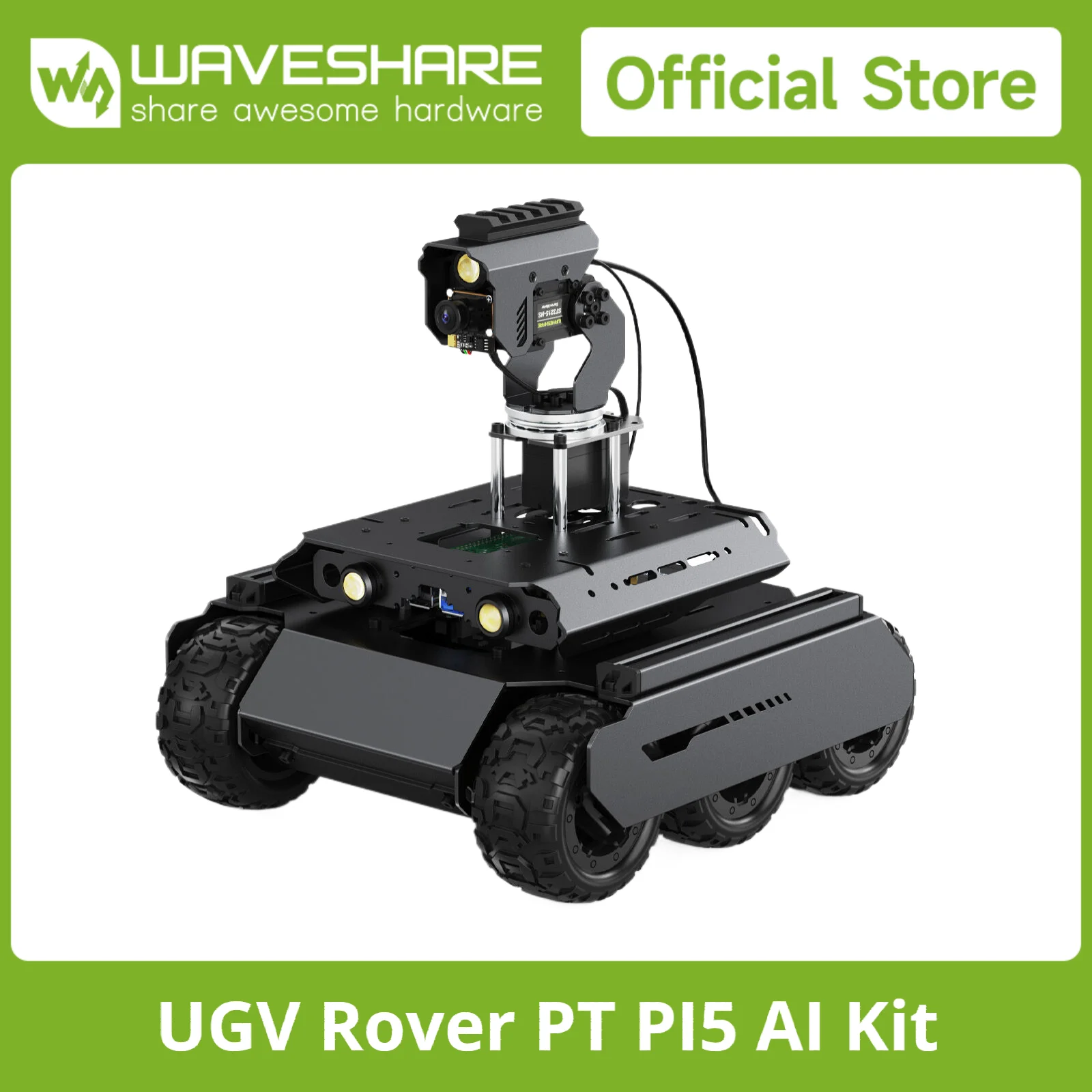 

Waveshare UGV Rover с открытым исходным кодом, 6-колесный робот 4WD AI, полностью металлический корпус, компьютерное видение, для Raspberry Pi 4B/Raspberry Pi 5