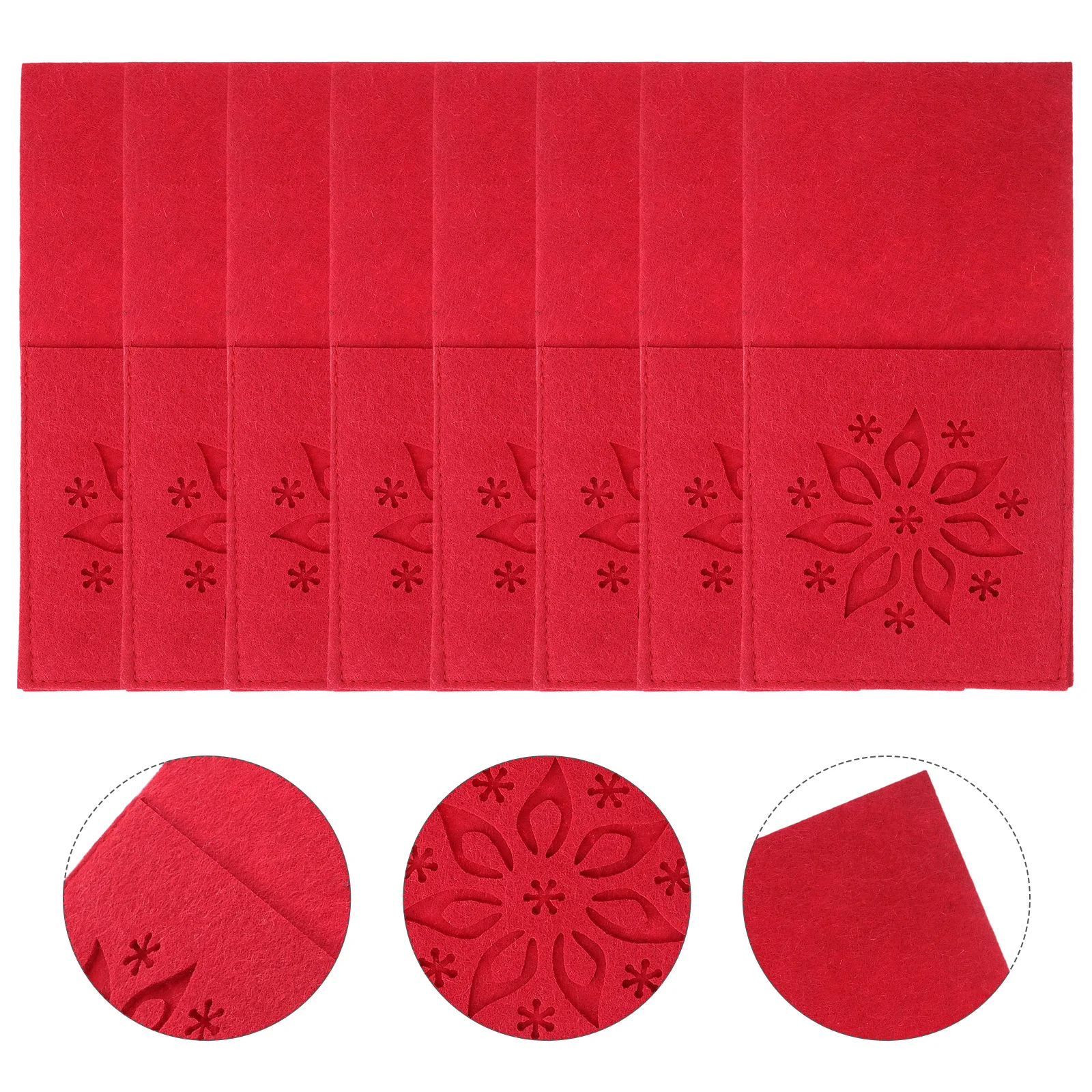 

8Pcs Christmas Cutlery Organizer Snowflake Design Silverware Bags Rustic Utensil Pouch Tableware Holder for Holiday Parties