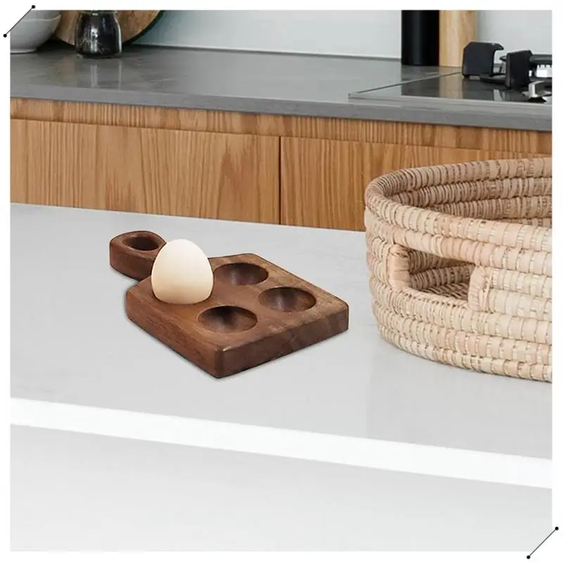 Wood Egg Holder Egg Organizer Rack Stackable Wooden Egg Storage Tray Wooden Egg Tray For Kitchen Restaurant Fridge Easy To Use