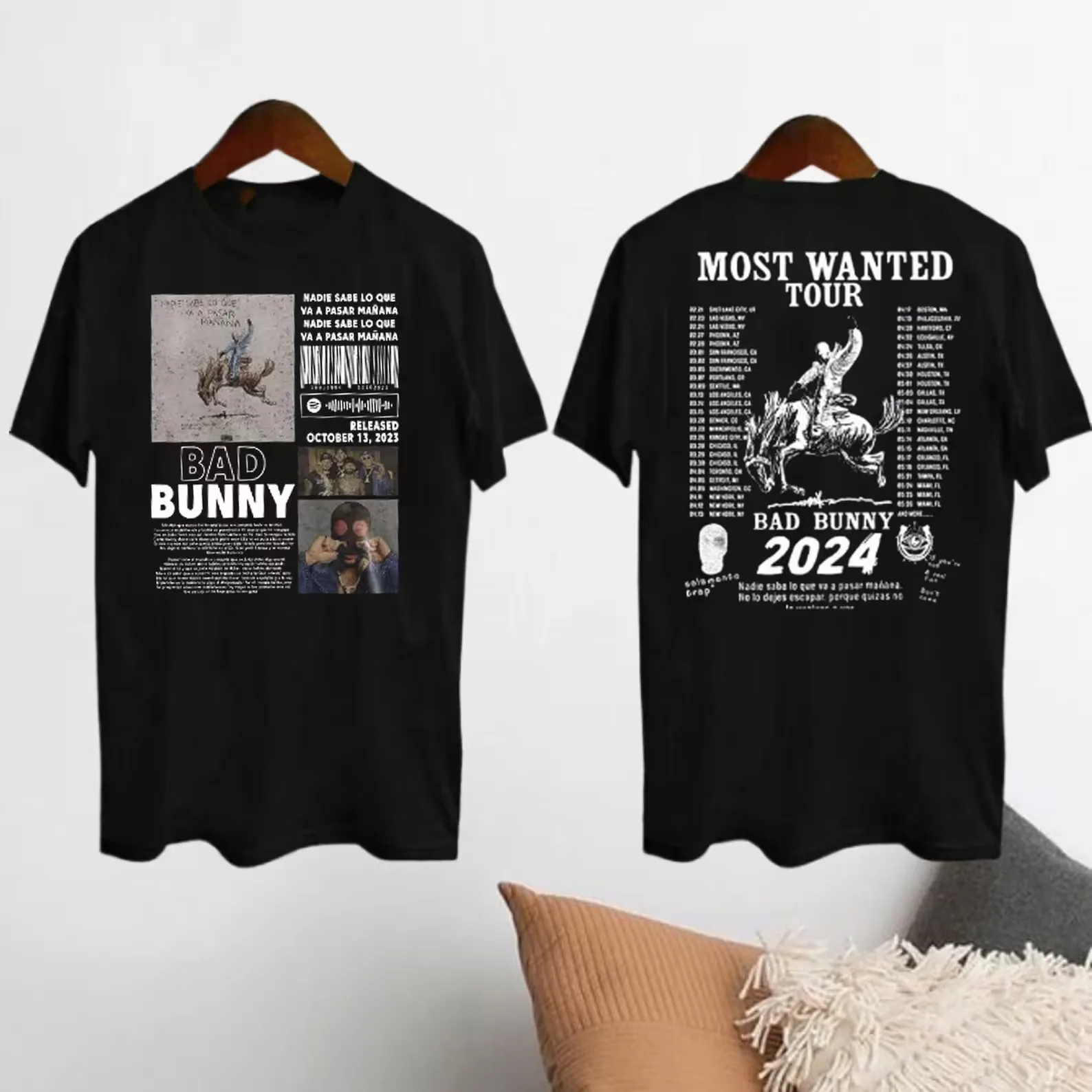 

Bad Bunny 2024 Concert T-shirt, Most Wanted Tour 2024 Bad Bunny Shirt