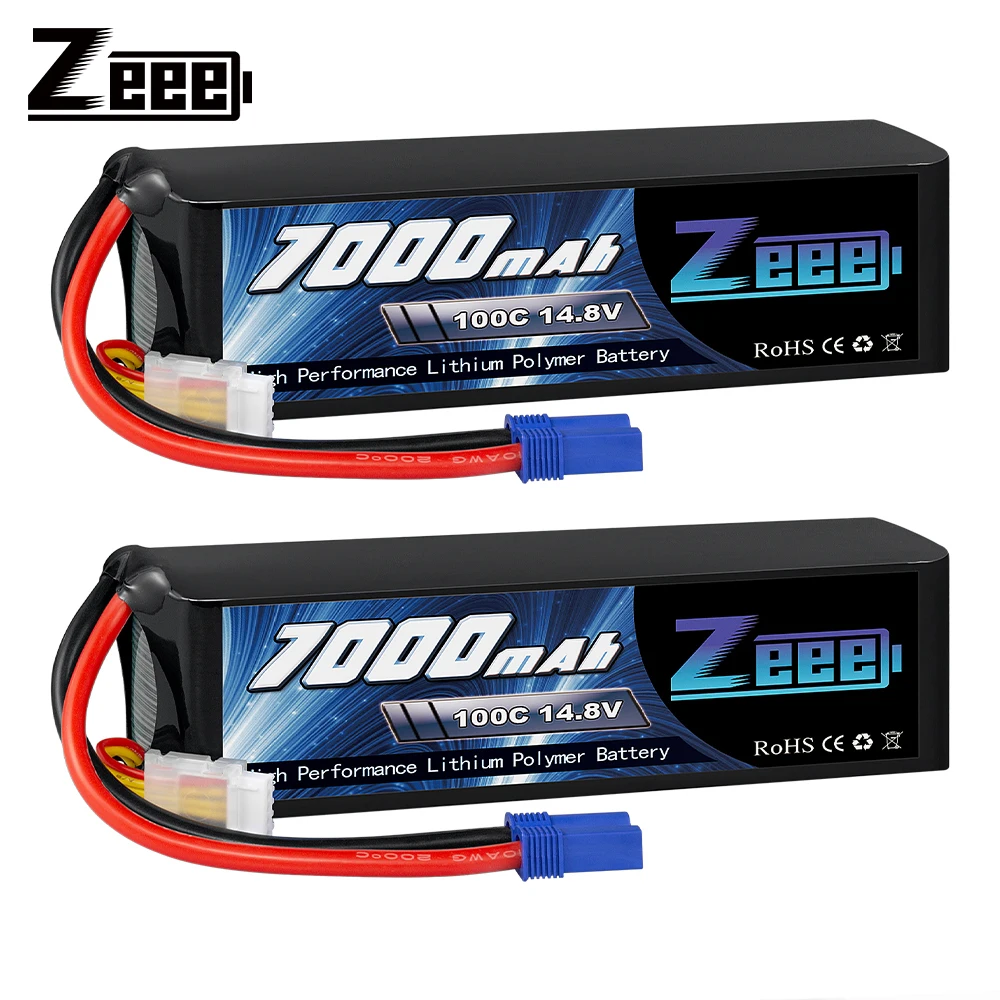 

2Pcs Zeee 4S Lipo Battery 14.8V 100C 7000mAh with EC5 Plug Softcase for RC Car Racing Hobby Tank Quadcopter UAV Drone FPV Parts