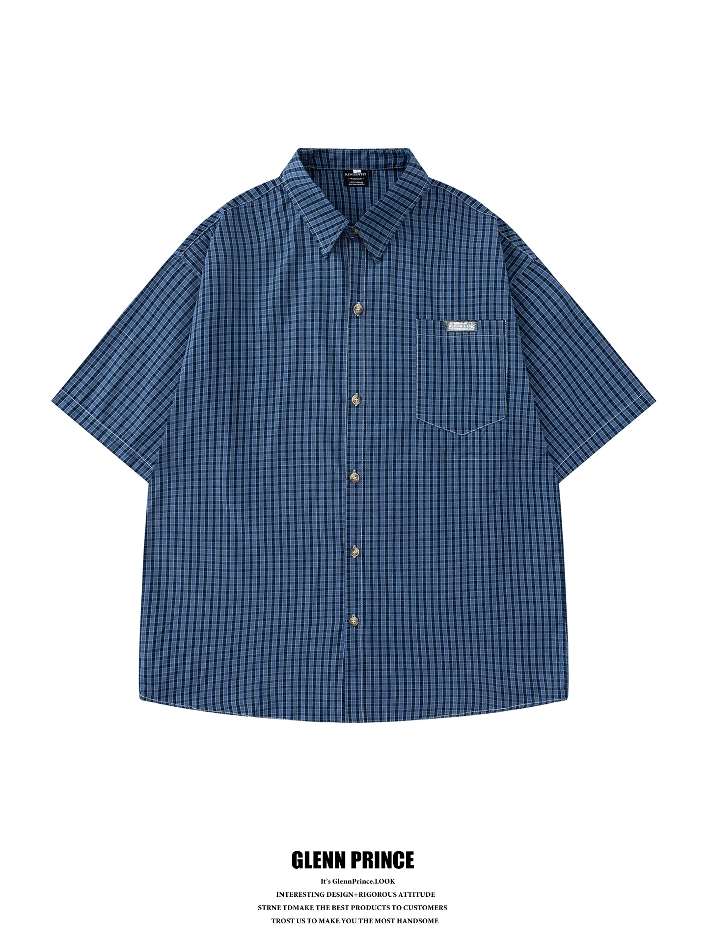 

GPstudio Japanese Style Retro Hong Kong Fashion Plaid Short Sleeve Casual Shirt Men's New 2026 High Sensation Trend Brand