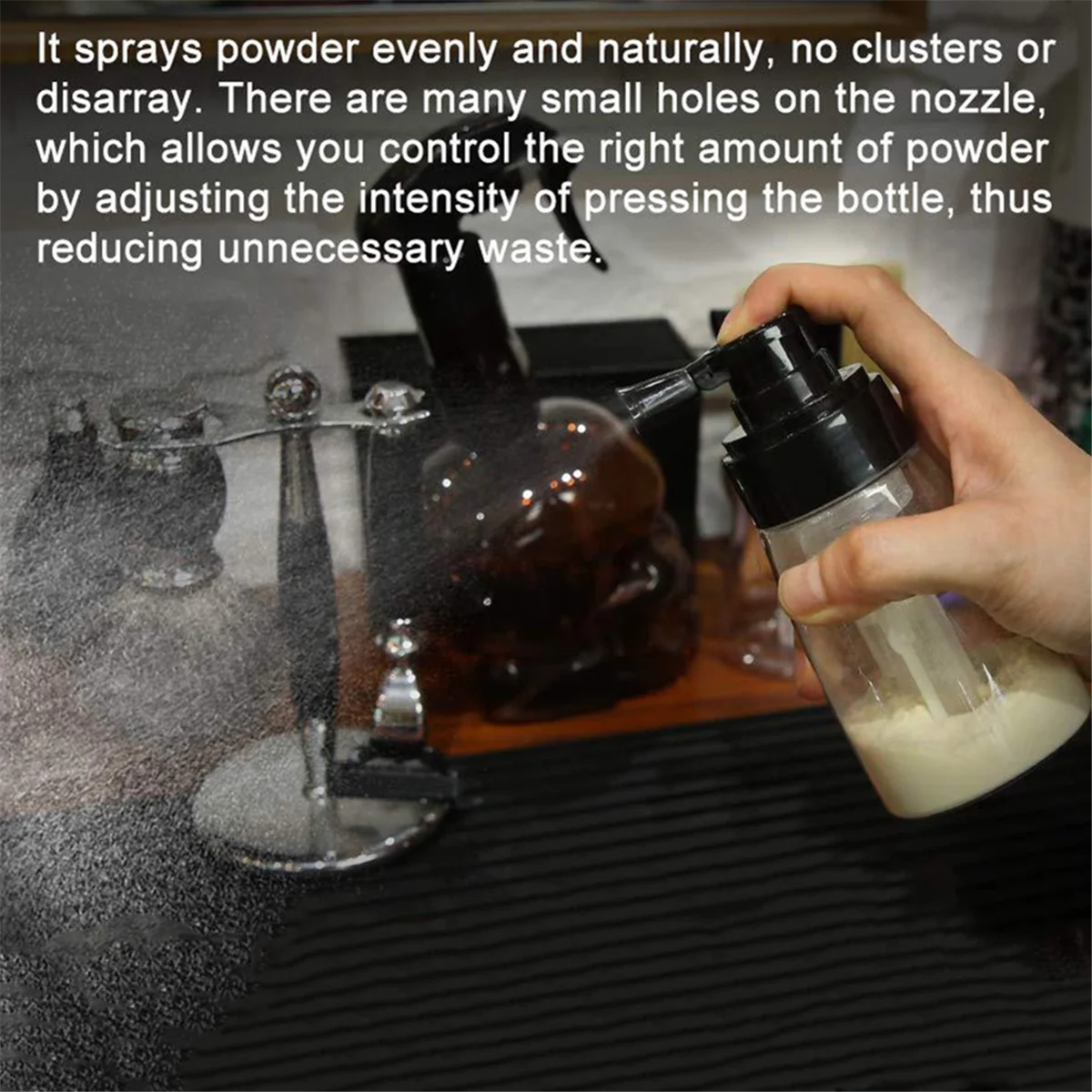 

Белый 180 мл Парикмахерская Бутылка-распылитель Портативная бутылка для порошка Дозатор порошка Пластиковая бутылка-распылитель