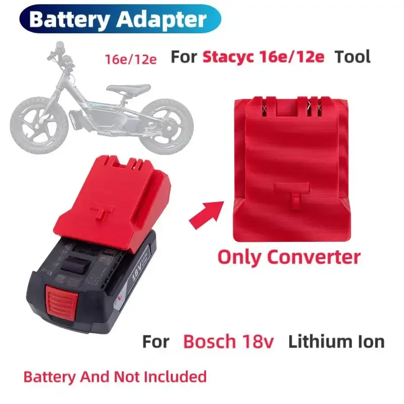 

Battery Adapter for Stacyc To Bosch 18V Batteries. Works with all new Stacyc bikes.(Not include Battery)