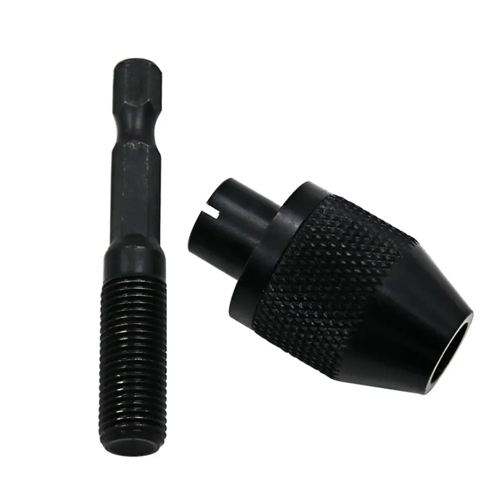 

Электрический роторный инструмент, 1 шт., патрон для сверл 0,3-6 мм без ключа, для ударного шуруповерта, прочный адаптер для электроинструмента, черный патрон для дрели