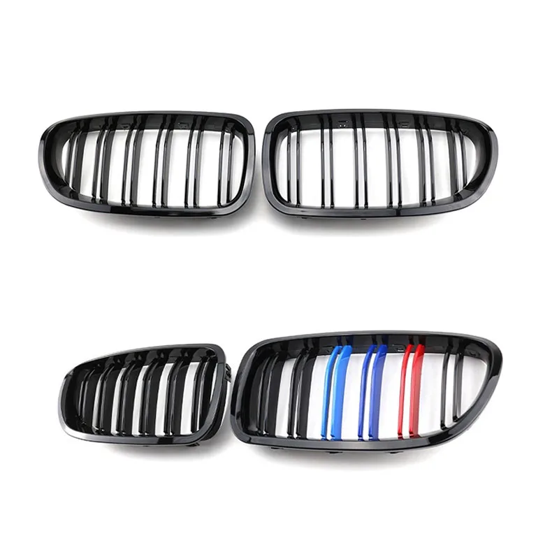 Black Front bumper Grilles Kidney Grill Racing Double Lines Grilles for BMW 5 Series F10 F11 F18 520d 530d 540i 2010-2017