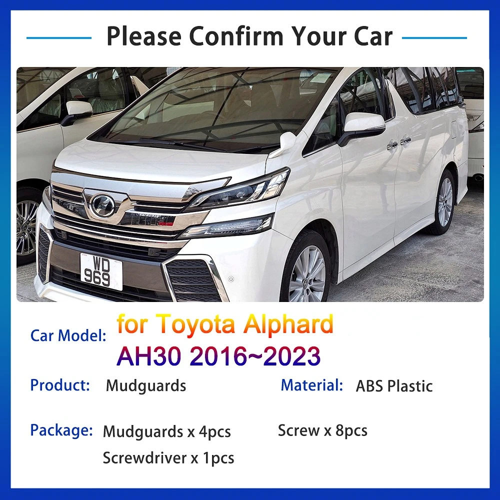 4x for Toyota Alphard AH30 30 2016 2017 2018 2019 2020 2021 2022 2023 Mud Flap Mudguards Fender Splash Car Accessories 2.5G Auto