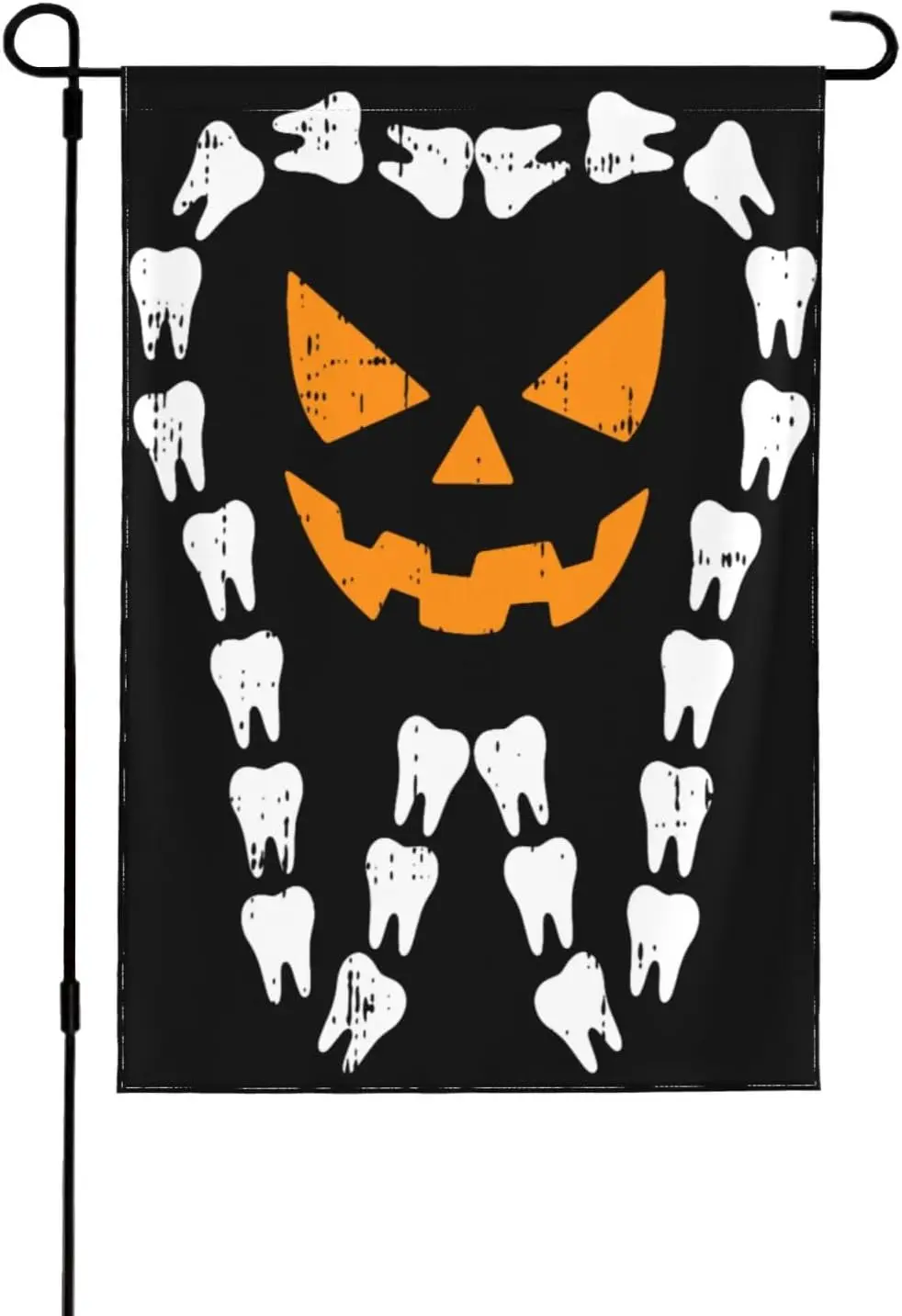Halloween Pumpkin Face Teeth Decorative Garden Flag, 12×18 Inch Double Sided Welcome Banner Seasonal Home Decor for Outdoor  yyi