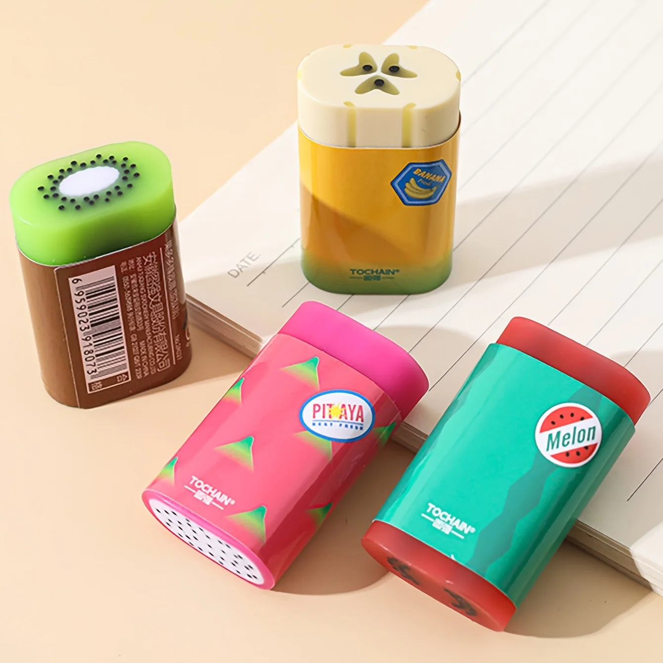 Juego de 5 Borradores con Forma de Fruta Surtidos al Azar, Lindos Borradores con Forma de Fruta para Estudiantes, Borradores Creativos que Borrán Limpiamente Sin Dejar Marcas