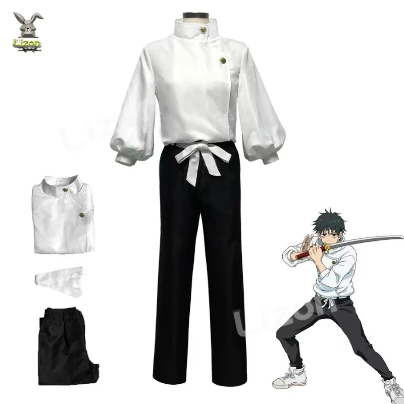 

2025halloweenAnime Jujutsu Kaisen Yuta Okkotsu Cosplay Kostuum Pruik Mannen Vrouwen Halloween Party Uniformen Tops Broek + Riem
