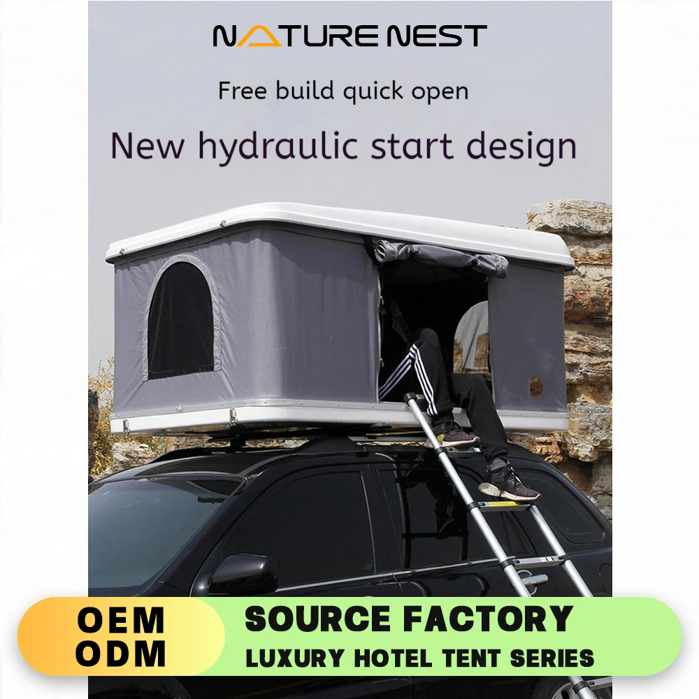 

Fully Automatic Foldable Fiberglass Canvas Car Roof Tent Car Outdoor Camping SUV Waterproof Self-driving Tour