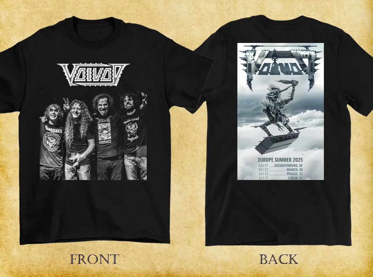 

2 Sides VOIVOD Band Summer Europe Tour 2025 T Shirt Black S 5XL
