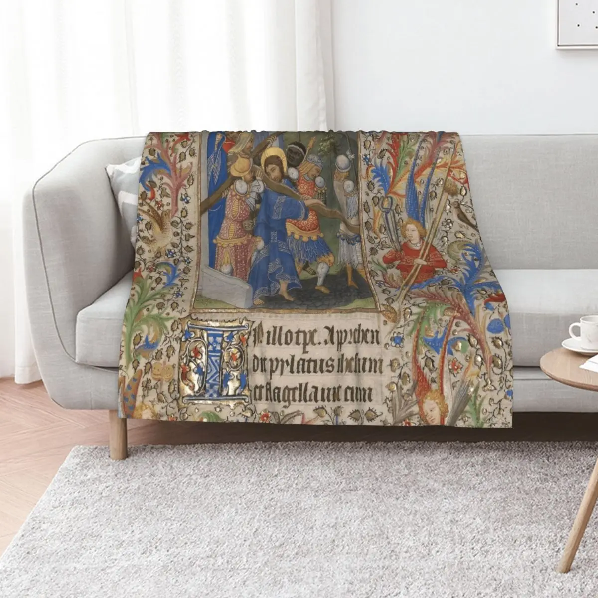 Book of Hours - Spitz Master, Master of Sir John Fastolf Throw Blanket Hairy Luxury Designer Single Shaggy Blankets