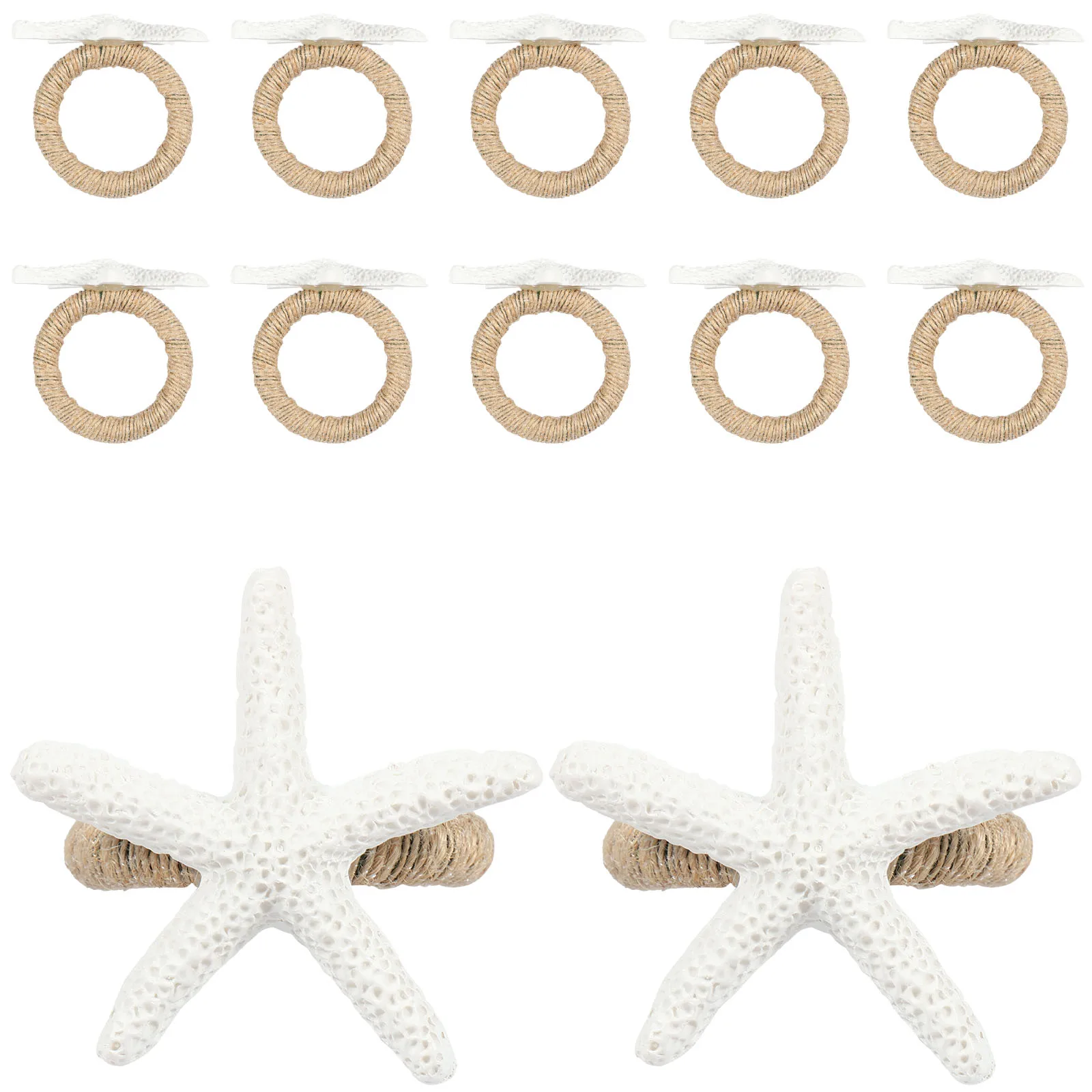 12Pcs Napkin Rings Sea Star Napkin Ring Holders Dinning Table Decoration Napkin Buckle Holder for Coastal Beach Party Gathering