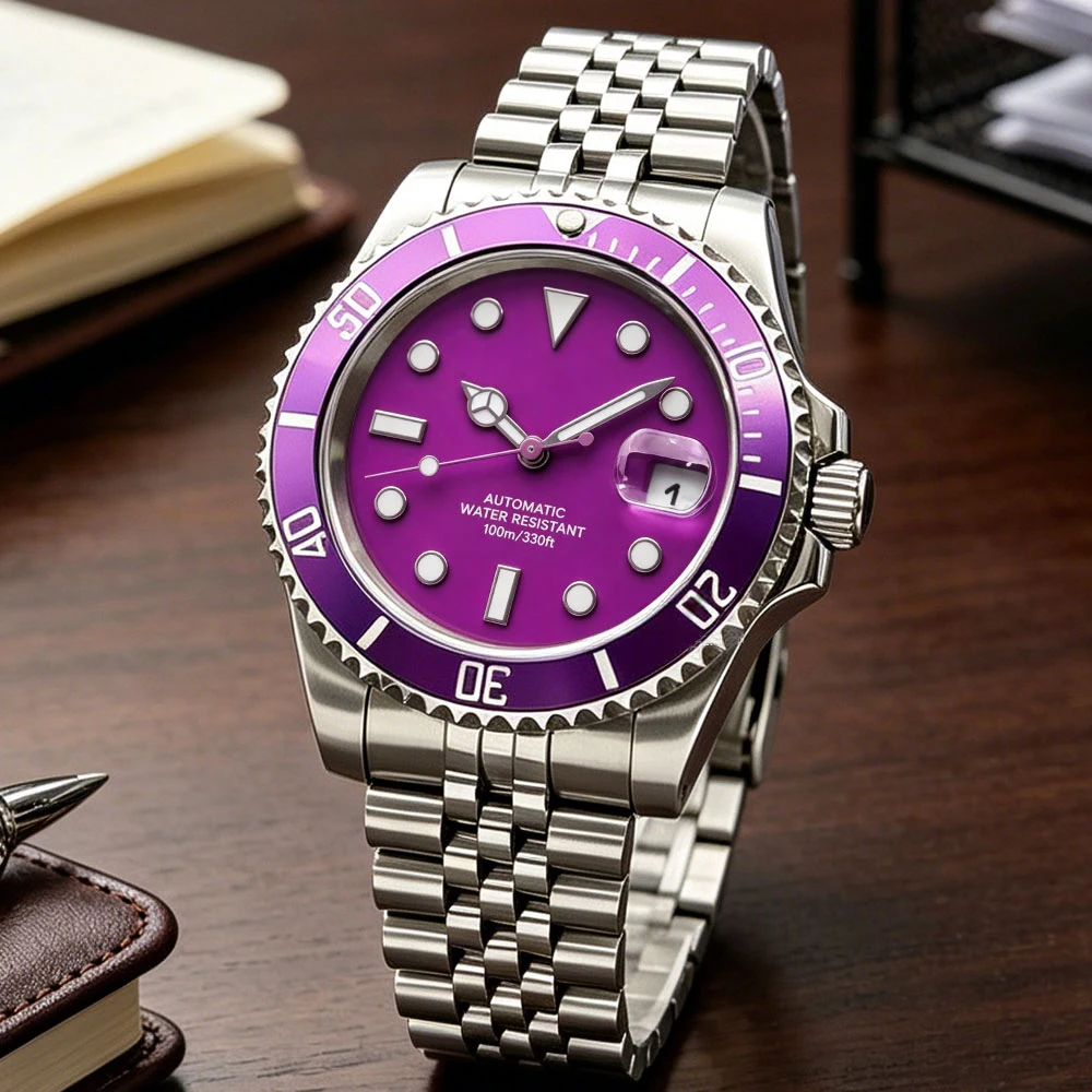 Custom LOGO man watch for Luxurious SUB NH35 Automatic mechanical Diving watches Waterproof 100m Sapphire Luminous Wrist watch - Image 2