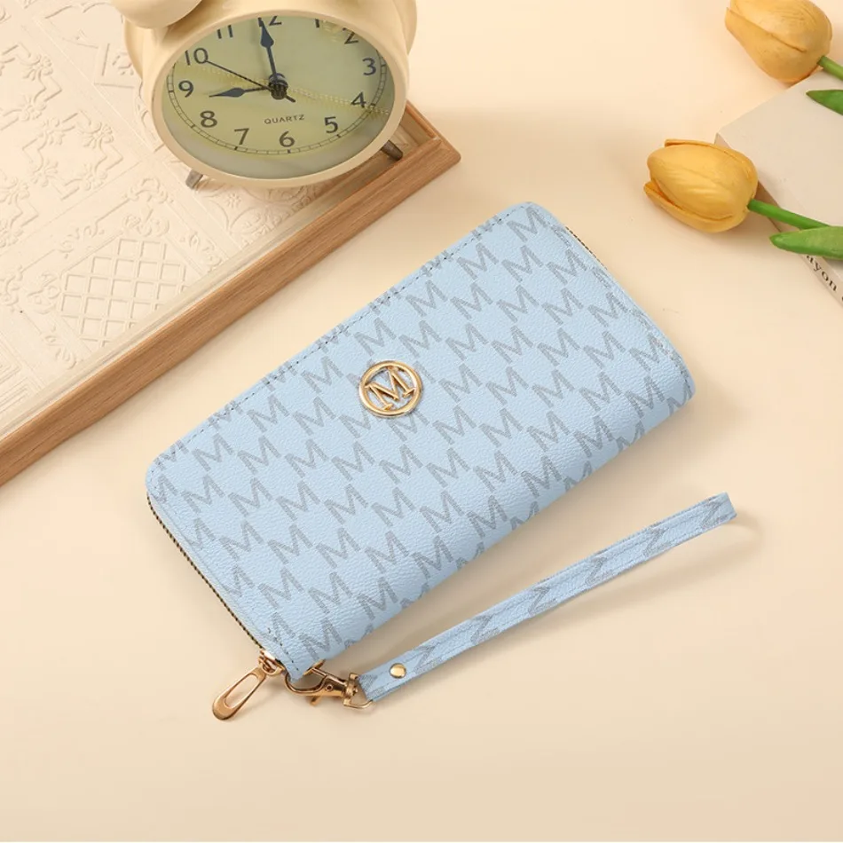Neue Reißverschluss-Langbrieftaschen für Damen und Herren, Münzgeldbörsen mit Mehrfach-Kartenfächern, Kartenhalter, Handtaschen, Geldbörsen mit Handschlaufe, Clutch-Geldbeutel – Detail 8