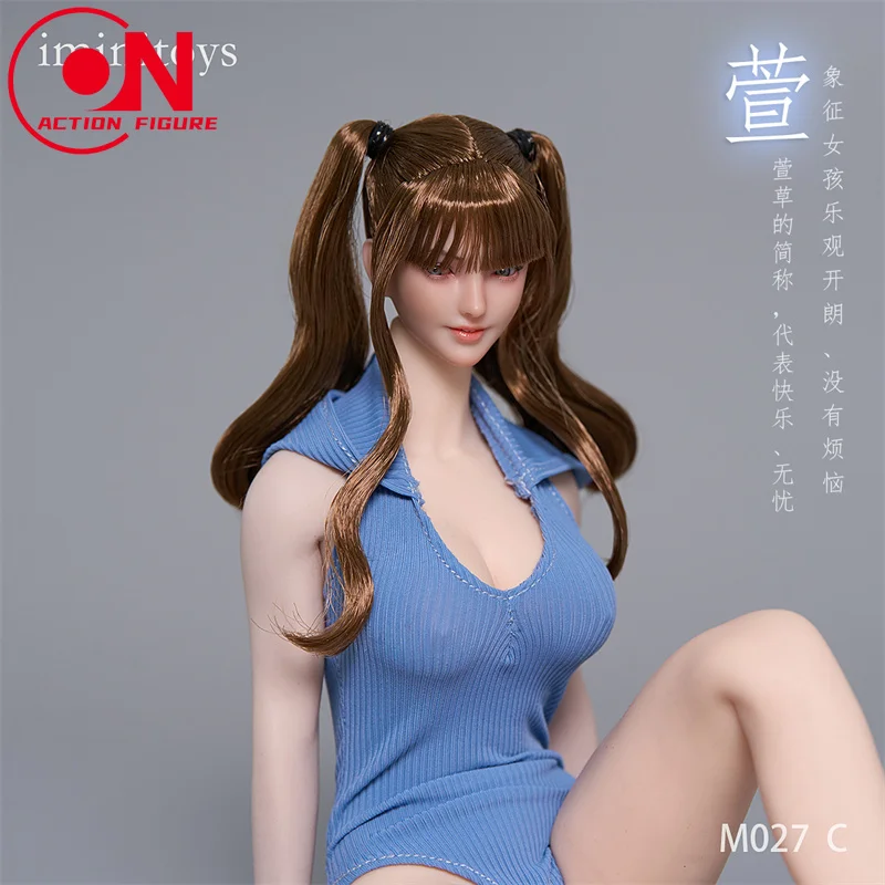 Iminitoys M027 1/6 échelle Xuan fille mignonne yeux mobiles beauté tête sculpture modèle adapté 12 ''femme soldat figurine corps poupées