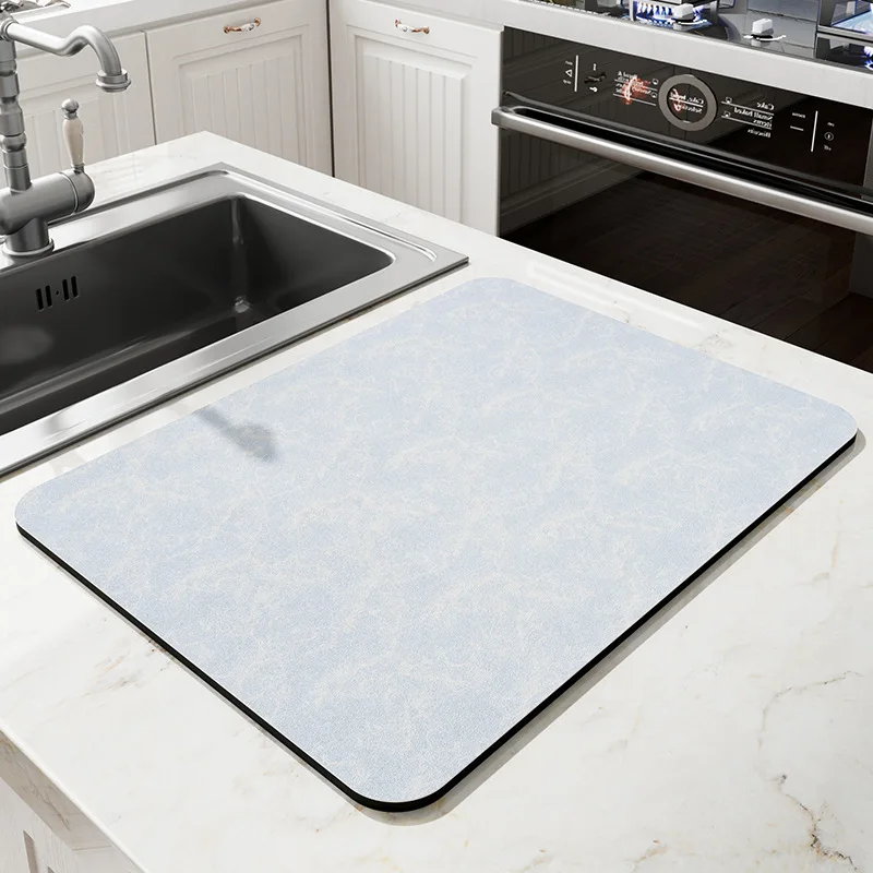 Kitchen Drainage Pad Diatomaceous Mud Absorbent Pad Countertop Kitchen Utensils Insulation Pad Tableware Wash Free Drying Pad