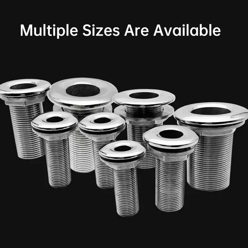 316 Stainless Steel Thru Hull Drain Fitting Multi Size Marine Yacht Bilge Water Outlet Pipe Hardware Accessories