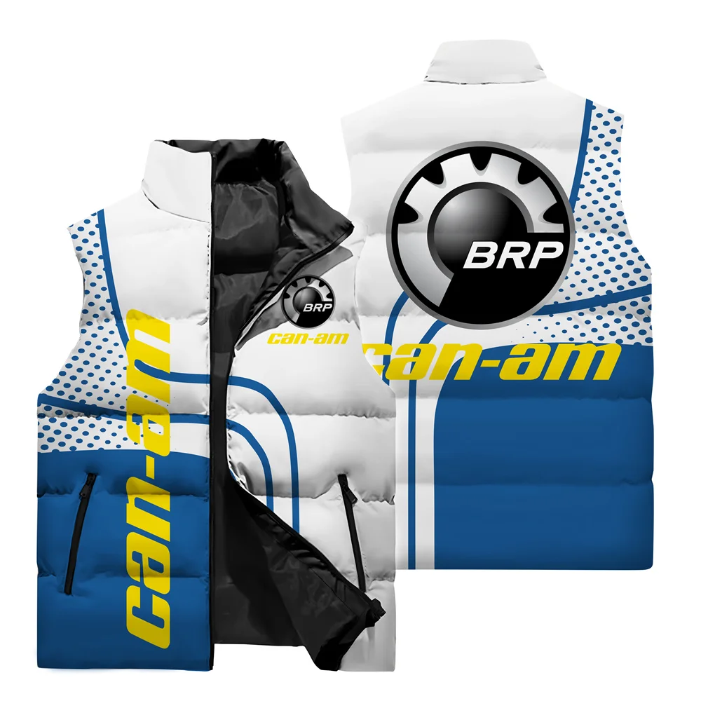 2024 New Men\'s Vest Brp Can Am Logo 3D Printed Zipper Sleeveless Jacket Windchetter Motorcycle Riding Clothing Top M-6XL