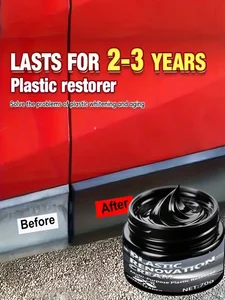 Tire Shine & Plastic Repair Paste -Removes Scratches/Oxid, Restores Shinefor Tires/Trim with UV Protect, 5-Min Fix