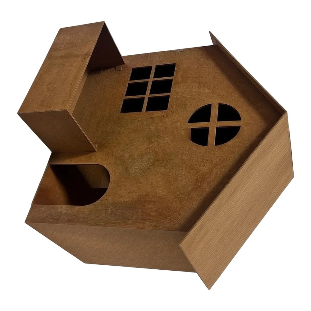 Rust Finish Iron House Shaped Container for Succulents Plants Functional Decorative for Indoor Outdoor Settings