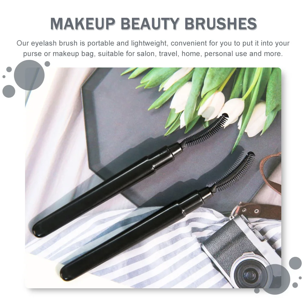 

12pcs Eyelash Combs Brushes Separator Cleaning Tool Wand Silicone Grooming Travel Makeup Beauty Practical Portable Salon Home