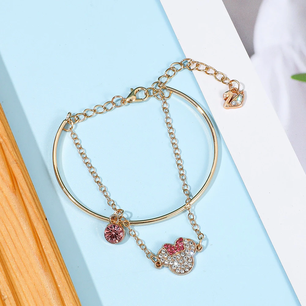 إكسسوارات قلادة أنيقة وبسيطة من حجر الراين من ديزني ميني هدية عيد ميلاد نسائية ساحرة لصديقتك #3