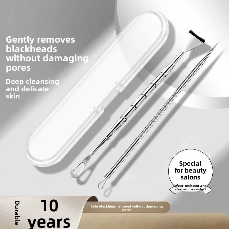 Professional Blackhead Remover Tool Kit, Dual-Head Pimple Extractor & Comedone Acne Removal Set, Beauty Salon Grade