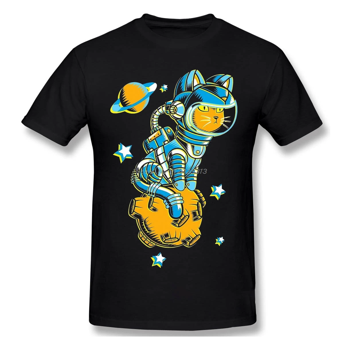 Space Travel Occupy Mars To The Moon T-Shirt Space Cat T Shirt O-neck Cotton TShirt Oversized Unisex Tops Men's Clothing