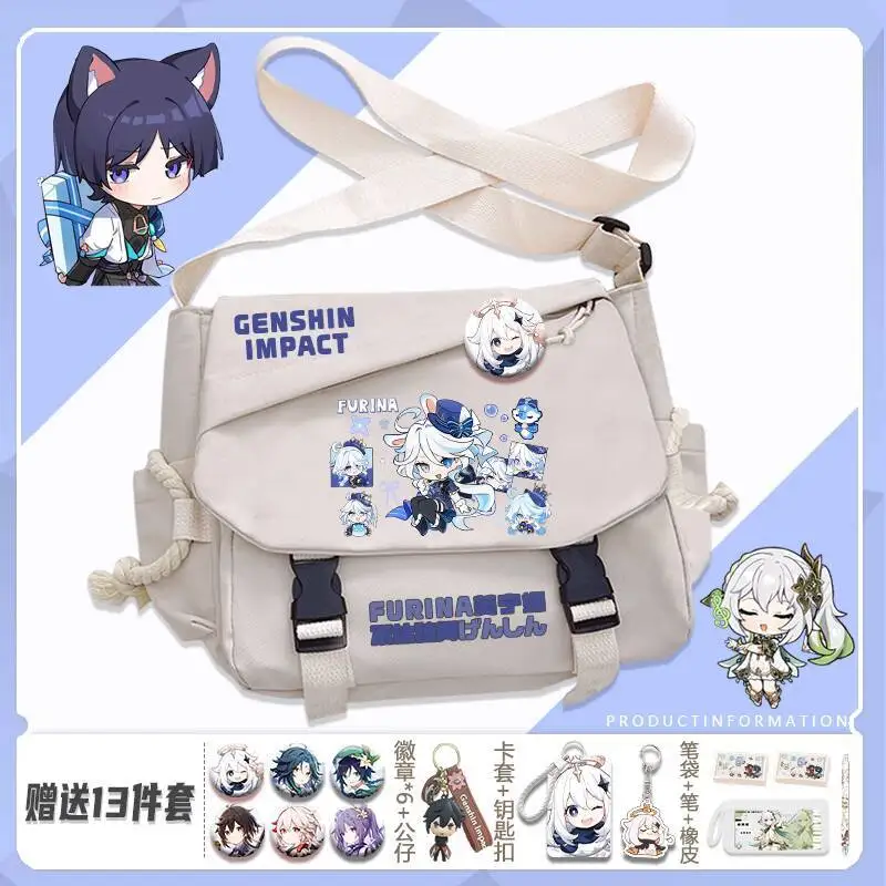 

Genshin Impact Crossbody Funina Pain Collaboration Merchandise Scaramouche Tote Canvas Anime Shoulder Bag Anime