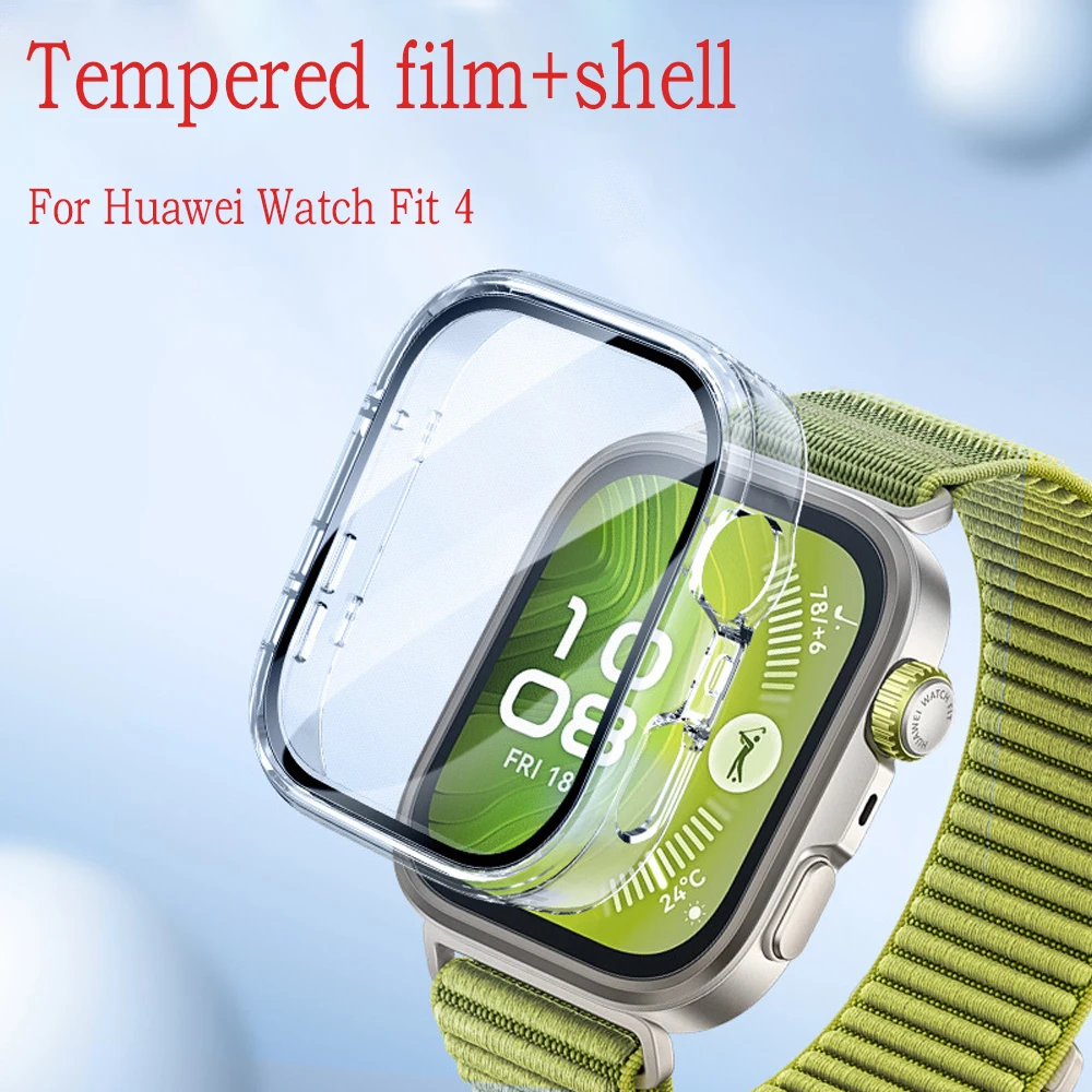 Tempered Glass Case for Huawei Watch Fit 4 Pro Fit 4 Smart Watch Case Screen Protector for Huawei Watch Fit 3 Cover Accesssories