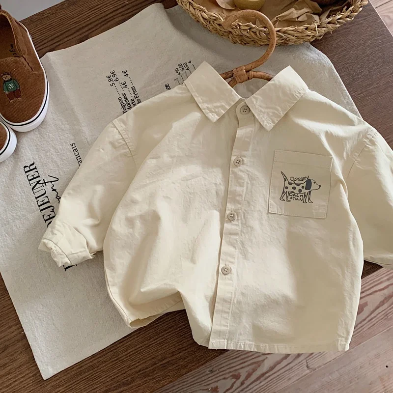 Boys Baby's Kids Blouse Coat Jacket Outwear Cotton 2024 Beige Spring Autumn Shirts Outwear High Quality Children's Clothing